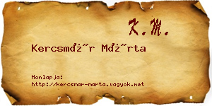 Kercsmár Márta névjegykártya