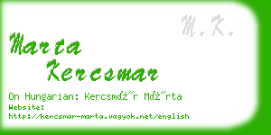 marta kercsmar business card